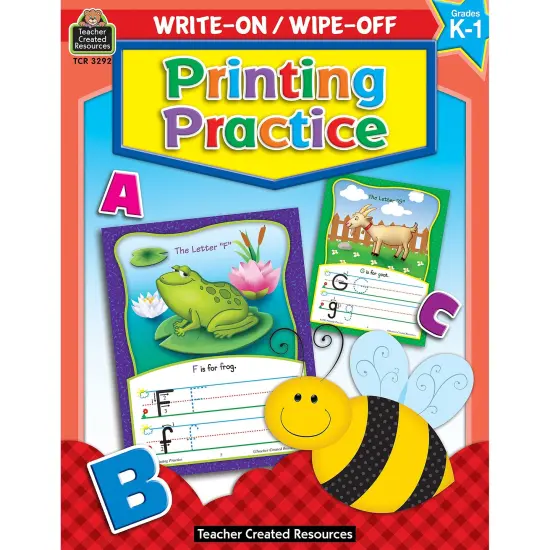 Printing Practice Write-On Wipe-Off Book, Grade K-1 {1}