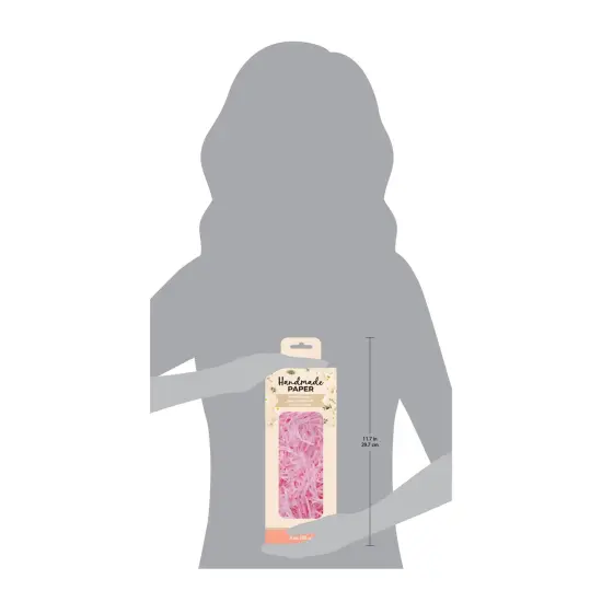 American Crafts Handmade Paper Shredded Paper 3oz-Pink {3}