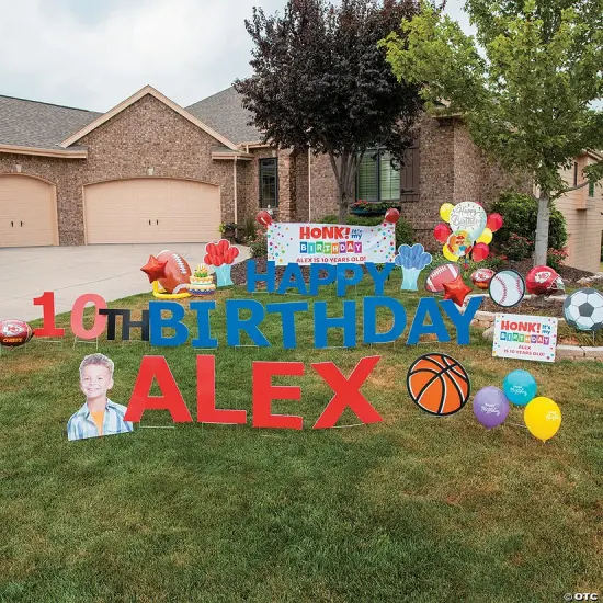 20" x 20" Happy Birthday Yard Signs 13 Pc Multicolor {2}