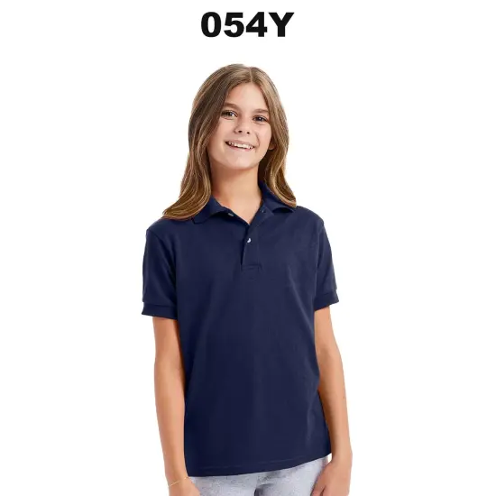 Hanes&reg; Youth Ecosmart Jersey Polo Deep forest {3}