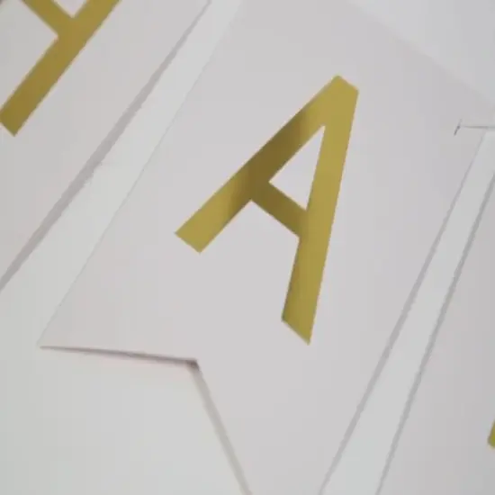 White & Gold Happy Birthday Garland {3}