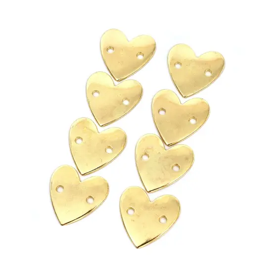 The Hook Nook Sew-On Project Labels-Gold Metal Hearts 8/Pkg {4}