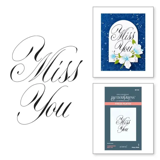 Spellbinders Press Plate By Paul Antonio-Copperplate Miss You {6}