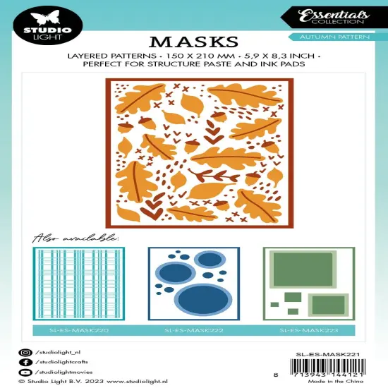 Studio Light Essentials 5.9"X8.25" Stencil-Nr. 221, Autumn Pattern {3}