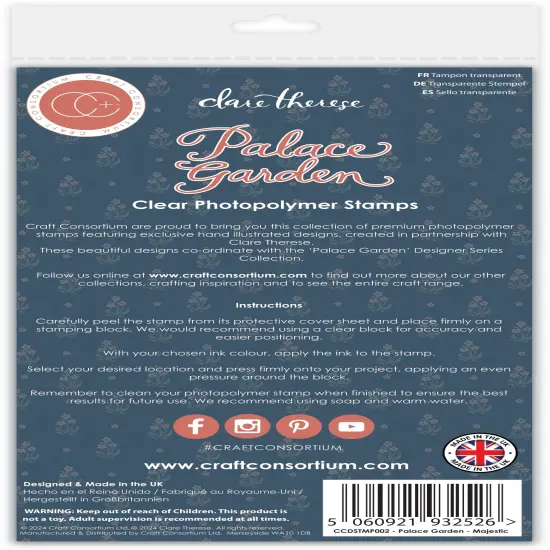 Craft Consortium Photopolymer Stamp Set-Majestic, Palace Garden {2}