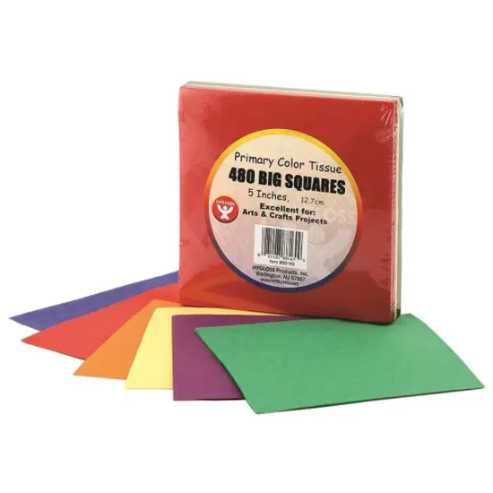 Tissue Squares, 5", Primary Colors, Pack of 480 {1}