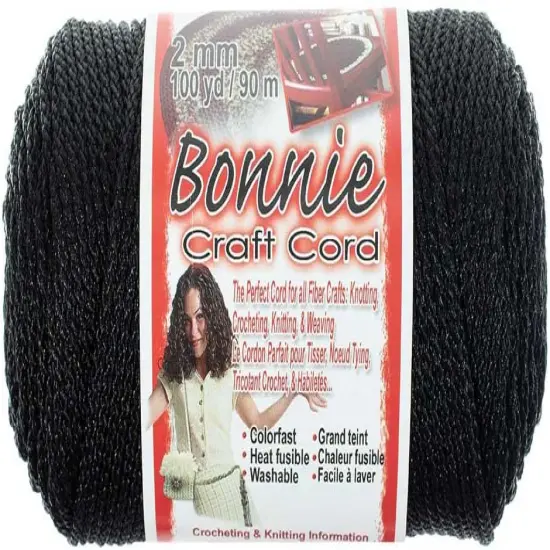 2mm Bonnie Crafting Cord For Macram&eacute; Knitting And Weaving Crafts 100 Yard Black {1}