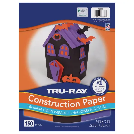 Construction Paper Halloween, Black, Orange, Purple, 9" x 12", 150 Sheets {1}