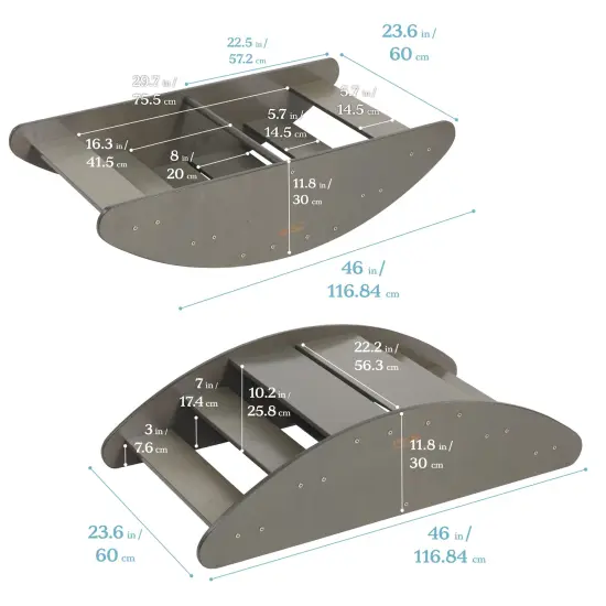 Rocking Boat and Steps, Play Center Grey Wash {2}