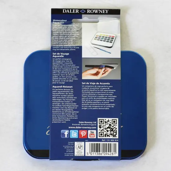 Daler-Rowney Aquafine Watercolor Paint Half Pan Travel Set-24/Pkg {3}