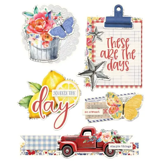 Simple Vintage Linen Market Chipboard-Layered {2}