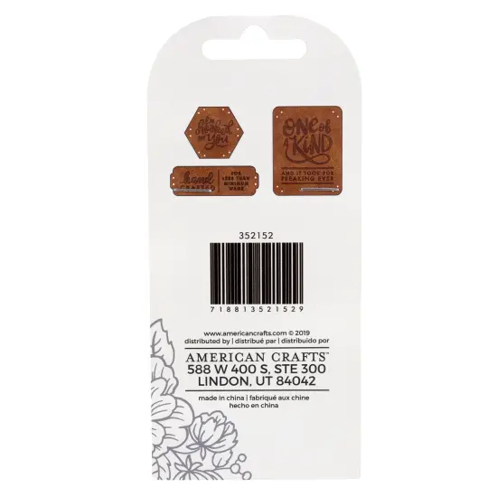 The Hook Nook Sew-On Project Labels-Faux Leather 6/Pkg {2}