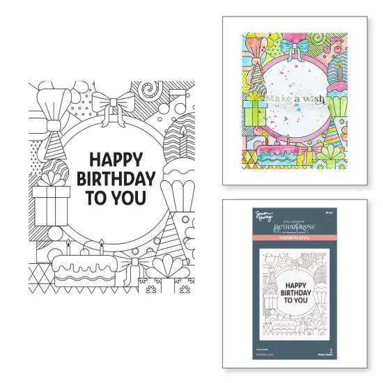 Spellbinders Press Plate & Die Set By Simon Hurley-Birthday Bash {5}
