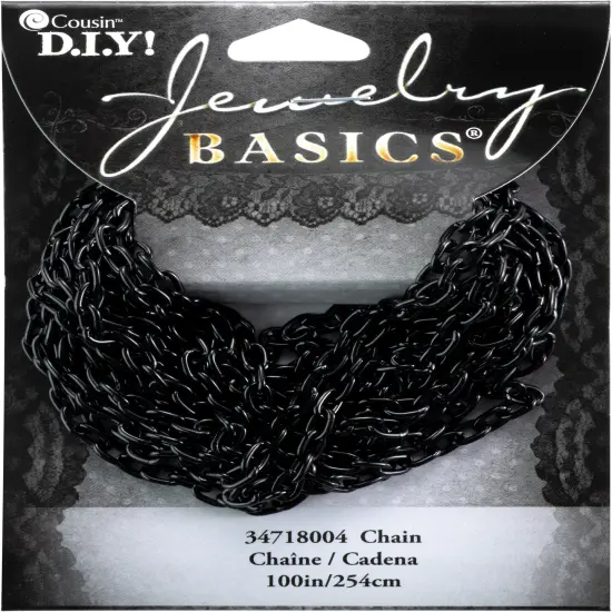 CousinDIY Jewelry Basics Metal Chain 100"-Black Small Oval {1}