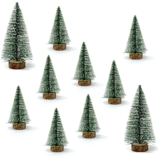 Wrapables Mini Snow Frost Tabletop Artificial Christmas Trees (Set of 10) {1}