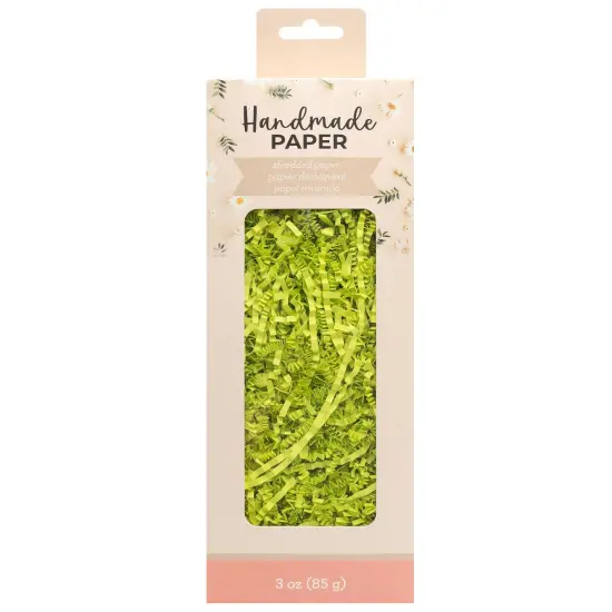 American Crafts Handmade Paper Shredded Paper 1lb-Green {1}