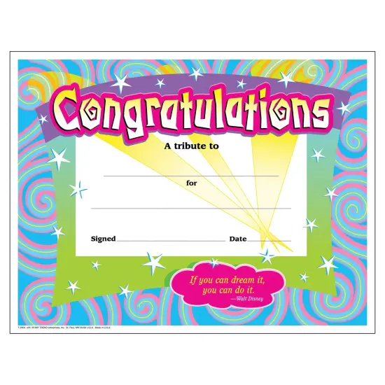 Congratulations/Swirls Colorful Classics Cert's., 30 ct {1}