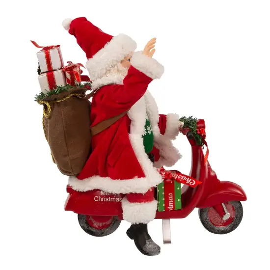 Kurt Adler 10-Inch Fabrich&eacute; Santa on Scooter {2}