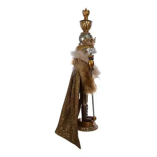 Kurt Adler 17.5-Inch Hollywood Gold with Fuzzy Cape King Nutcracker {4}