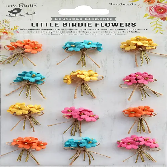 Little Birdie Paper Flower Bouquet 12/Pkg {2}