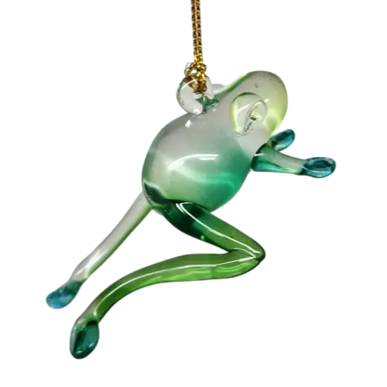 Playful Frog Glass Ornament {1}