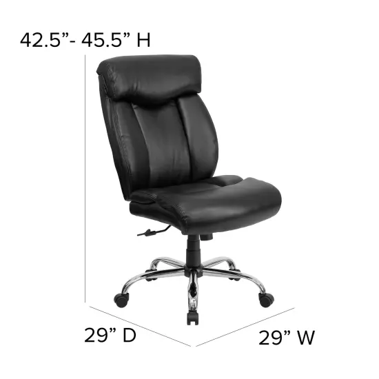 Emma and Oliver 400 lb. Big & Tall High Back Full Headrest Ergonomic Office Chair w/ Chrome Base {9}