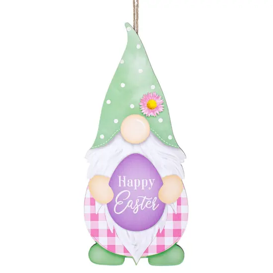 Easter 13" Happy Easter Gnome Sign Mint green {1}