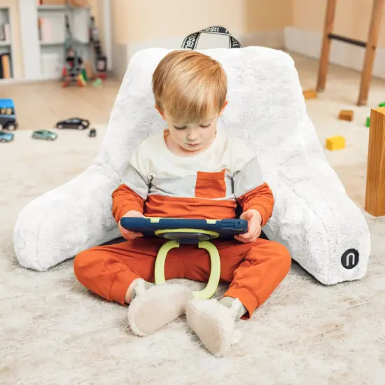 Nestl Fur Reading Pillow with Laptop Lap Desk White {3}