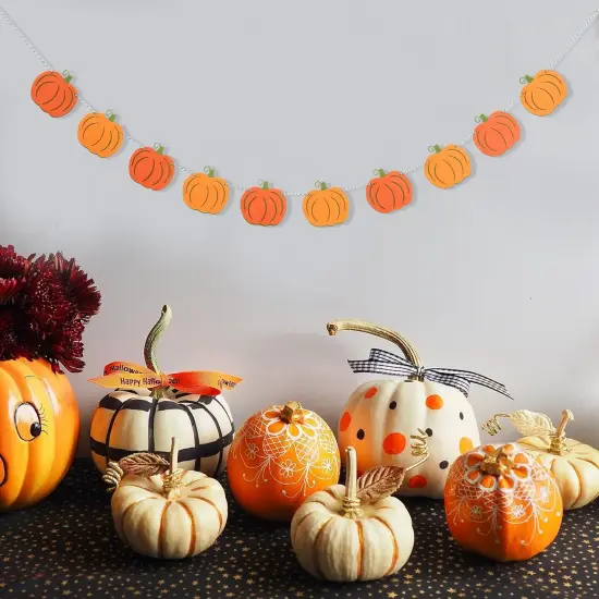 Felt Pumpkin Garland - Halloween Pumpkin Banner {4}