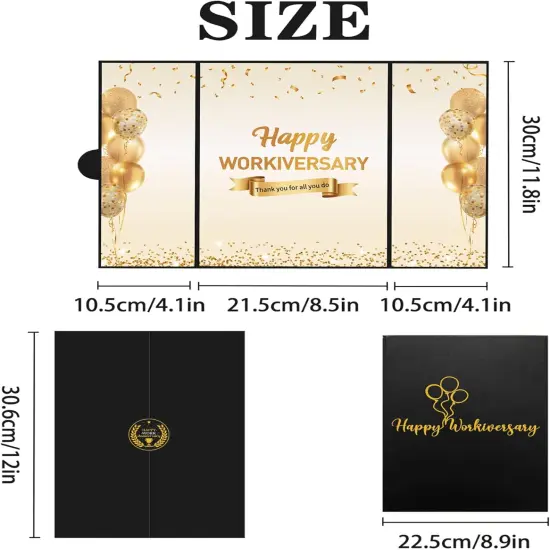 Black Gold Happy Workiversary Party Decorations, Happy Work Anniversary {3}