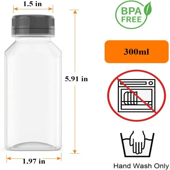 10 OZ Plastic Juice Bottles, Reusable Bulk Beverage Containers {2}