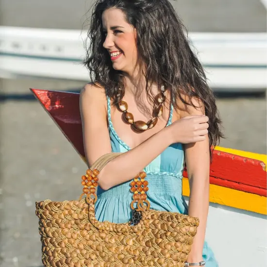 8 PCS Wooden Beaded Purse Handles for Crochet Bag {5}