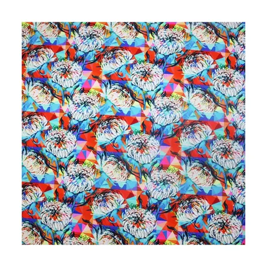 1 Yard Abstract Wild Flower Printed Spandex Fabric {3}