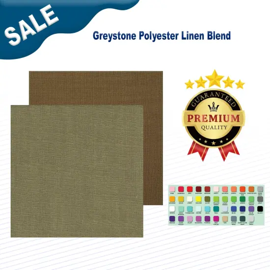 Greystone Polyester Linen Blend Fabric, Durable & Stylish for Upholstery & Drapery Bamboo {2}