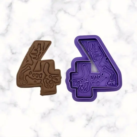 Dinosaur Number 4 Cookie Cutter and Stamp {4}