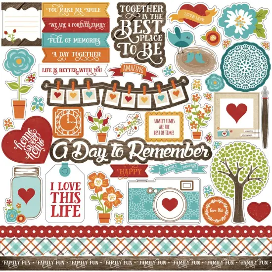 Echo Park I Love Family 12x12 Element Stickers {1}