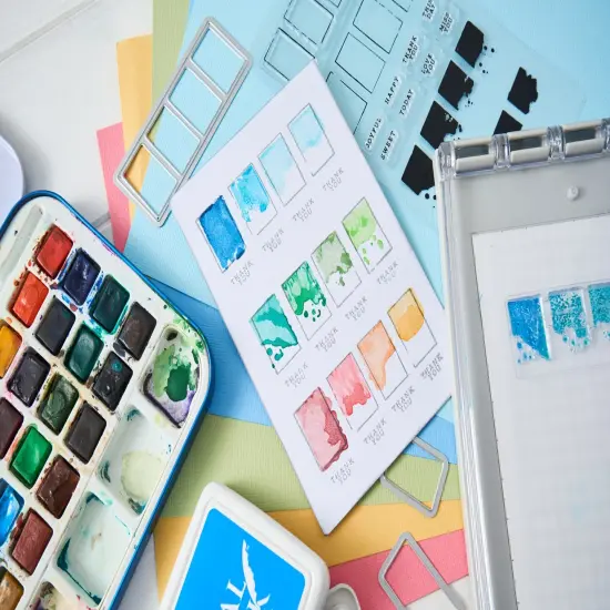 Sizzix Clear Stamps W/Framelits Dies By 49 And Market-Painted Palettes {6}