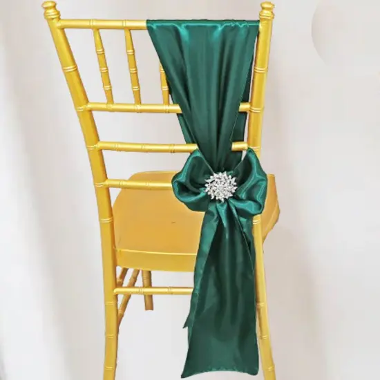 10 Pieces Hunter Green or Holly Green Satin Chair Sashes for Holiday and Wedding Decorations 8x108 inches {3}