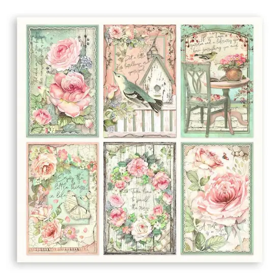 Stamperia Single-Sided Paper Pad 8"X8" 22/Pkg-House of Roses, 10 Designs/1 Each {6}