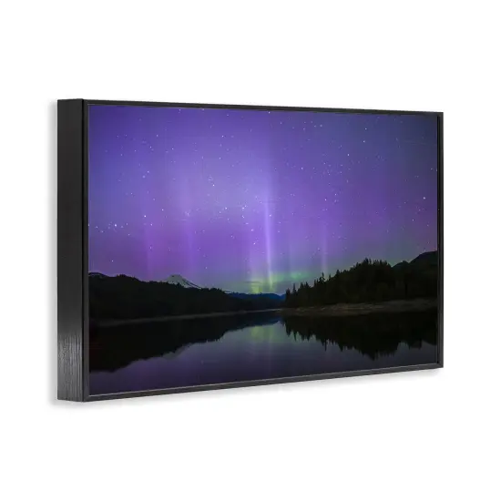 Stupell Industries Luminous Purple Northern Lights Framed Giclee Design by Nancy Crowell {3}