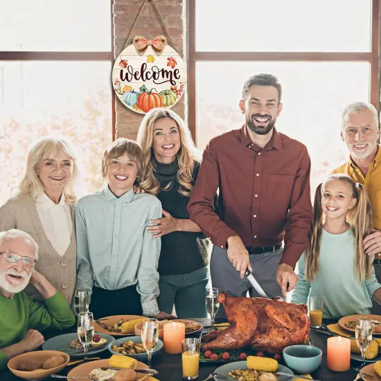 Door Sign Fall Welcome Sign Autumn Pumpkin Wood Door(Pastel shades) {6}