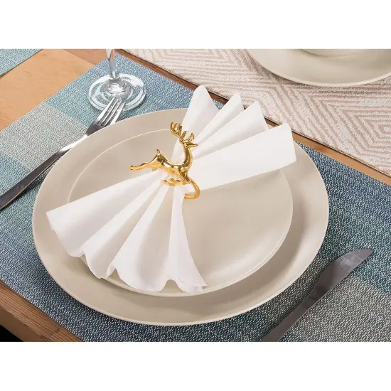 Juvale 6-Piece Gold Reindeer Christmas Napkin Rings, 1.8 Inches Diameter, Gold Napkin Rings for Holiday Themed Party Supplies, Christmas Napkin Holder for Lunch & Dinner Table Decoration {2}