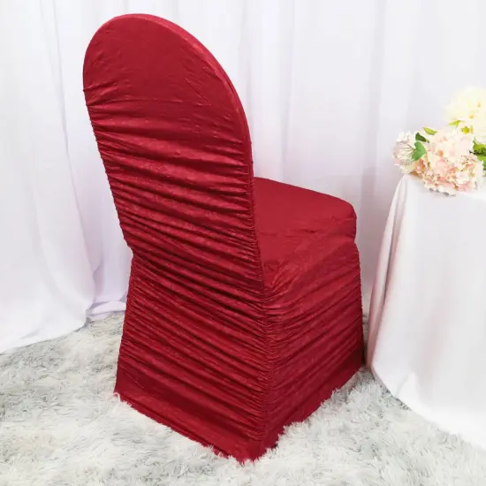 Elegant Rouge Embossed Spandex Banquet Chair Cover Apple Red {2}