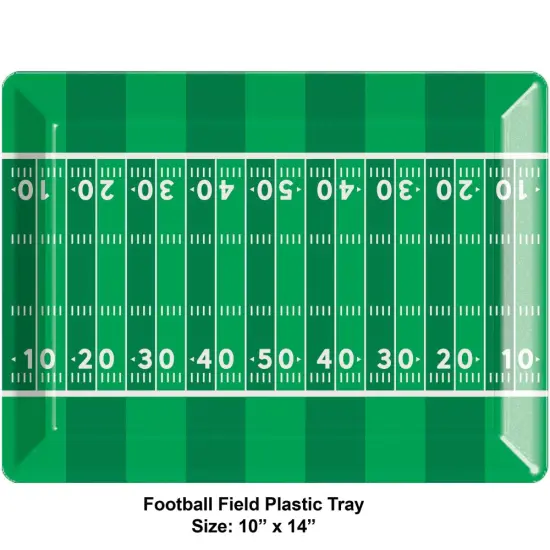 12 pc Bulk Tailgate Decor Plastic Tray, Football 10" x 14" {2}