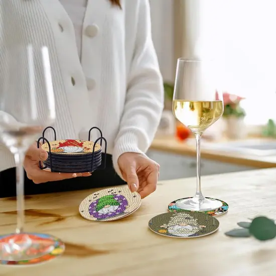 8PCS Halloween DIY Drink Coasters Kit {5}