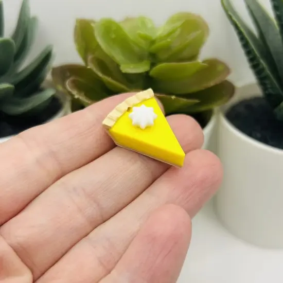 3D Lemon Meringue Pie Charms, 25x19mm {3}