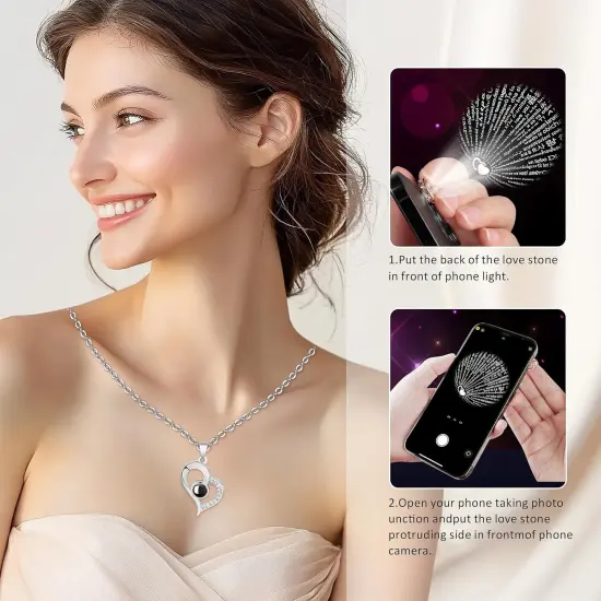 Real Rose Flower Gifts with Necklace Bear Light {5}