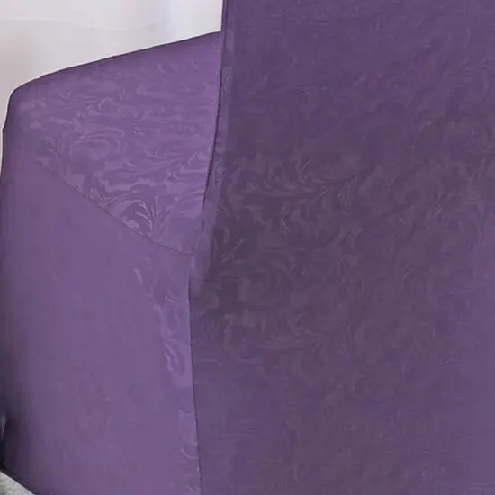 Eggplant Embossed Vintage Spandex Chair Cover Elegant Banquet Fit {4}