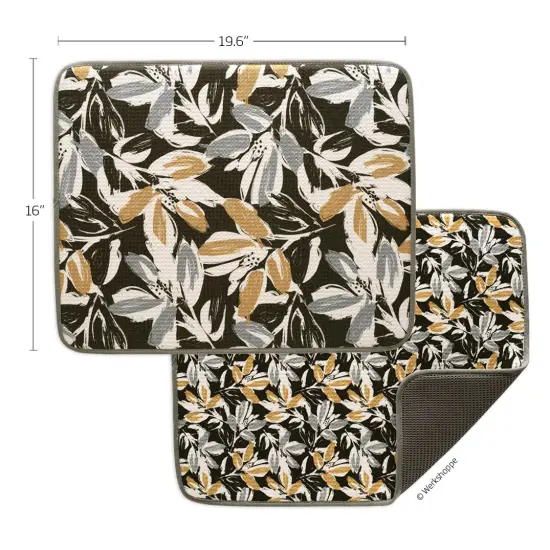 Leaf Tiles Microfiber Dish Drying Mats, Set of 2 {5}