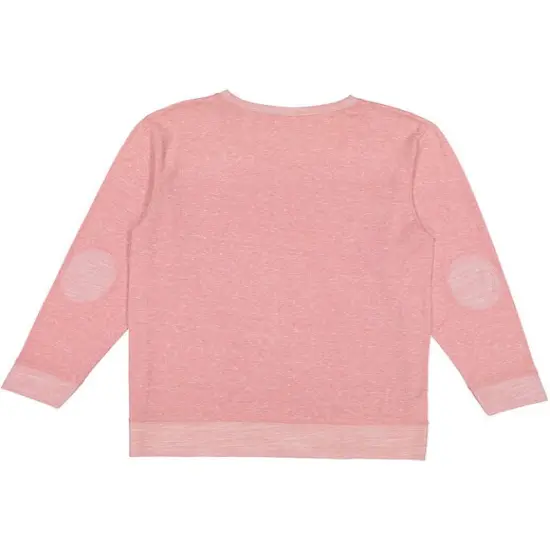 LAT&reg; Harborside Melange French Terry Crewneck with Elbow Patches MILTRY GRN MLNGE {7}